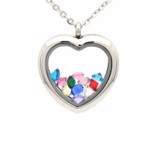 Magnifique pendentif en forme de cœur en argent avec cadre photo